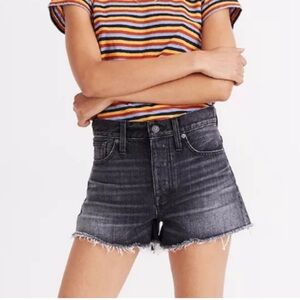 Madewell Black Wash Relaxed Denim Jean Shorts